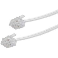15 Feet Telephone Extension Cord Cable Line Wire, White RJ-11 by True Decor