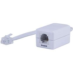 Power Gear Phone Line Dsl Filter, One Device, Male to Female, 1 Line Noise Filter, for Answering Machines, Telephones or Fax Machine, White, 76246