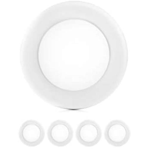 PARMIDA (4 Pack) 4 inch Dimmable LED Disk Light Flush Mount Recessed Retrofit Ceiling Lights, 10W (60W Replacement), 650lm, Installs into Junction Box, ENERGY STAR & ETL-Listed, 3000K (Soft White)