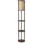 Adesso 3117-15 Stewart Round Shelf Floor Lamp, Walnut Wood Finish