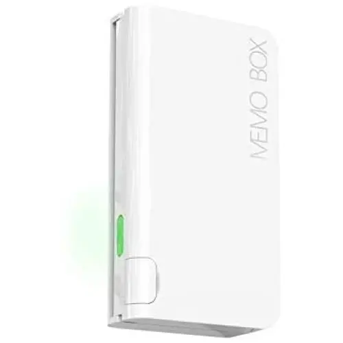 Memo Box Mini Bluetooth Electronic Pill Organizer and APP, Visual Audio Smart Pill Reminder Alarm, Automatic Medication Records Tracking and Family Meds Notification