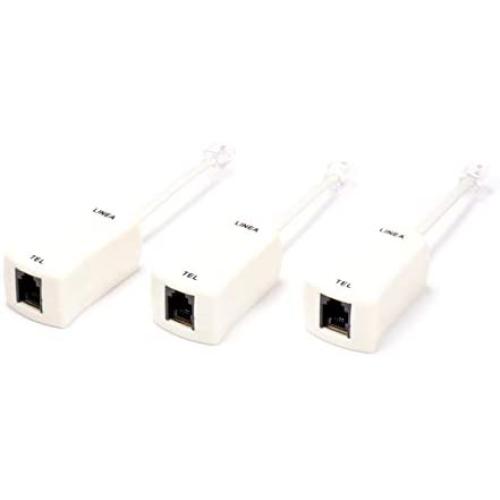 2 Wire, 1 Line DSL Filter - for Removing Noise and Other Problems from DSL Related Phone Lines - 3 Pack