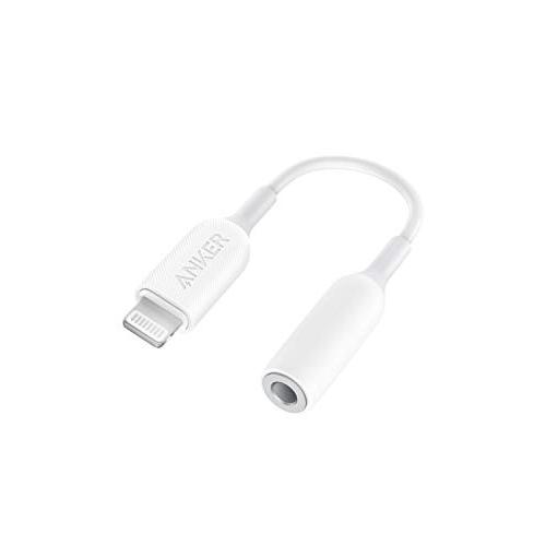 Anker 3.5mm Audio Adapter with Lightning Connector, MFi Certified Lightning to Female 3.5mm Dongle, Supports Volume Control and Mic for Headphones, Earphones, Earbuds, and More.