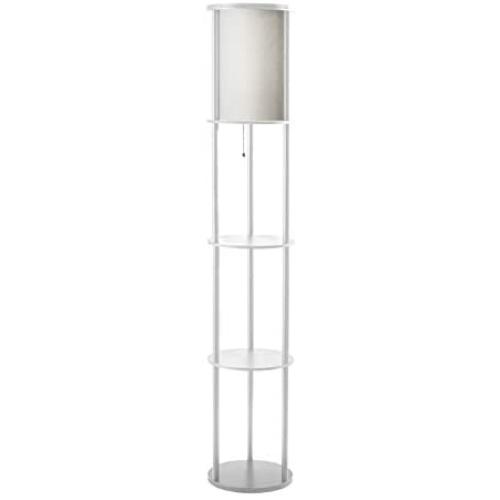 Adesso 3117-02 Stewart Round Shelf Floor Lamp, White Base Finish