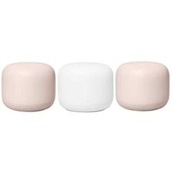 Google Nest WiFi Router 3 Pack Sand (One Router & Two Extenders) 2nd Generation 4x4 AC2200 Mesh Wi-Fi Routers with 6600 Sq Ft Coverage (Renewed)