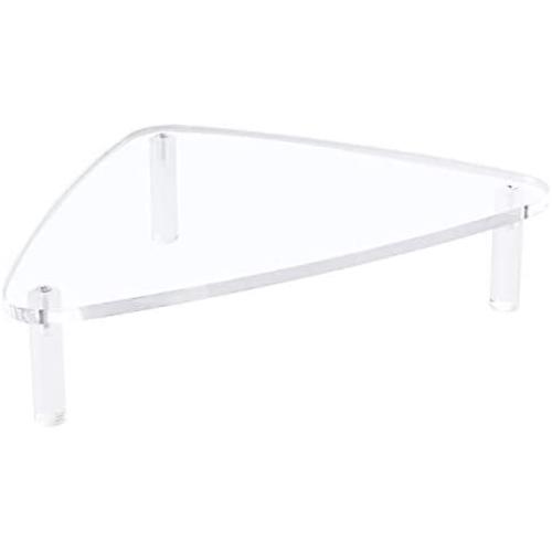 Sumerflos Acrylic Monitor Desk Stand, 0.4 Inch Thickness Sturdy Platform Computer Laptop Monitor Riser Stand, Clear Stylish Home Office Triangle Desktop Universal Stand with Anti-Slip Pads, Save Space