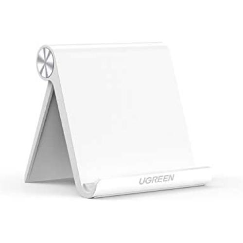 UGREEN Tablet Stand Holder Adjustable Compatible for iPad 10.2 2019 iPad Pro 11 Inch 2020 iPad 9.7 2018 iPad Mini 5 4 3 2 iPad Air Nintendo Switch iPhone 12 Pro Max 11 XS XR X 8 Plus 7 6 White