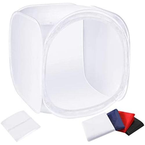 Neewer 32x32 inch/80x80 cm Photo Studio Shooting Tent Light Cube Diffusion Soft Box Kit with 4 Colors Backdrops (Red Dark Blue Black White) for Photography