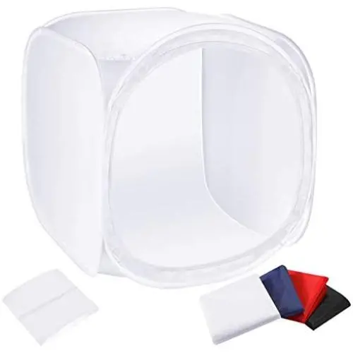 Neewer 32x32 inch/80x80 cm Photo Studio Shooting Tent Light Cube Diffusion Soft Box Kit with 4 Colors Backdrops (Red Dark Blue Black White) for Photography