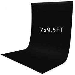 KNGKILQN Black Backdrop Photography Background - 7x9.5ft Black Background Photo Backdrop for Photoshoot Product Picture Video Conferencing Recording Screen