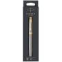 Parker IM Rollerball Pen, Brushed Metal and Gold with Fine Point Black Ink Refill (1975542)