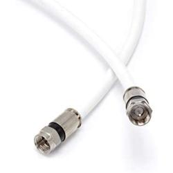 50 Feet, White RG6 Coaxial Cable (Coax Cable) with Connectors, F81 / RF, Digital Coax - AV, Cable TV, Antenna, and Satellite, CL2 Rated, 50 Foot