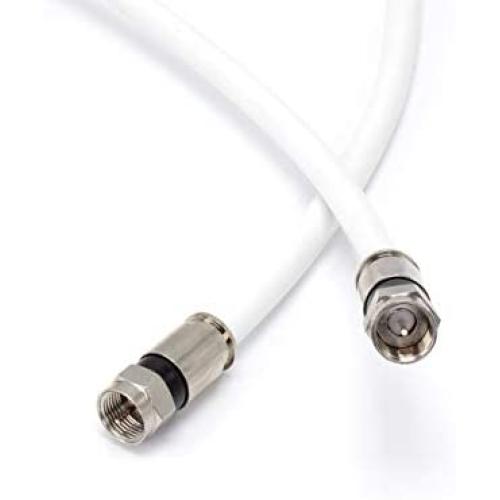 50 Feet, White RG6 Coaxial Cable (Coax Cable) with Connectors, F81 / RF, Digital Coax - AV, Cable TV, Antenna, and Satellite, CL2 Rated, 50 Foot 50 Feet, White RG6 Coaxial Cable (Coax Cable) with Connectors, F81 / RF, Digital Coax - AV, Cable TV, Antenna, and Satellite, CL2 Rated, 50 Foot