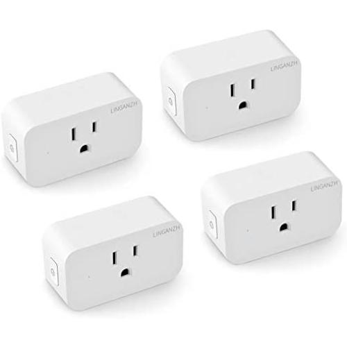 4 Pack 【Upgrade Version】 Smart Plug by LINGANZH. Wi-Fi Socket Remote Control from Anywhere Smart Sockets, Compatible with Alexa and Google Home/Assistant. No hub Required