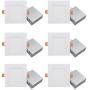 ANC 4 inch 120V IC Rated LED Recessed Low Profile Square Panel Light, Dimmable Wafer Light, 9W 4000K 550lm Canless Downlight, ETL Listed 6 Pack