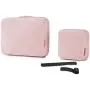 BAGSMART Cable Electronic Organizer 2Pcs Travel Packing Gadgets Bag Pouch for 7.9 inch ipad, Cables, Mouse, Phone, USB, SD Card (Pink)