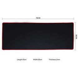Large Gaming Mouse Pad XXL/Extended Mat Desk Pad/Mouse pad Long Non-Slip Soft Rubber Bottom Keyboard Pad/Mice Pads Mouse Desk Pad Stitched Edges Use for Laptop (Red Edge, 27''x12''x0.2'')