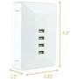 GE Ultra Pro USB Charging Station Surge Protector, 4 USB Ports, 4.8A USB, For iPhone 12/11/Pro/Max/XS/XR/X/8, Ipad Pro, Samsung Galaxy S21/S10/S9/Plus, Google Pixel 5/C/3/2/XL, UL Listed, White, 31712