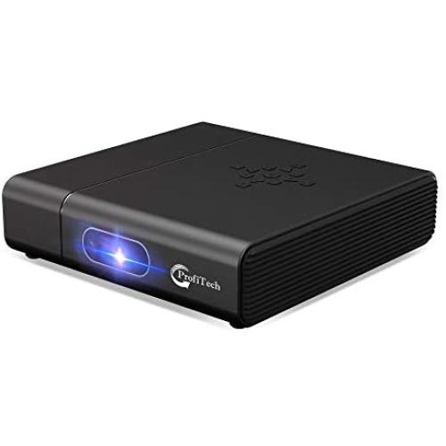 Mini Projector Portable 3D DLP-Link Smart Video for iOS/Android Phone Wireless Screen Sharing Support 4K 400 Ansi Lumens Android OS Powerful Speakers Dual WiFi Bluetooth HDMI Keystone Correction