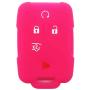 Ezzy Auto Blue and Rose Silicone Rubber Key Fob Case Key Cover Key Jacket Skin for Enclave Colorado Silverado 1500 Suburban Tahoe Yukon Sierra 1500