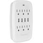 Grenprofa 6 Outlet Wall Plug Extender with 4 USB Ports (4.8A Total), Multi Plug Outlet Adapter Wall Surge Protector (15A/1875W, 900 Joules), Electrical Outlet Expander with USB Ports, ETL Listed