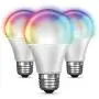 Feit Electric OM60/RGBW/CA/AG/3 60 Watt Equivalent WiFi Color Changing and Tunable White, Dimmable, No Hub Required, Alexa or Google Assistant A19 LED Smart Light Bulb, 3-Pack, Rgbw Multicolor