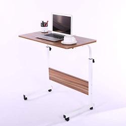 Laptop Cart 31.5'' Mobile Table Fancasa Movable Portable Adjustable Notebook Computer Stand with Wheels (Teak)