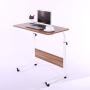 Laptop Cart 31.5'' Mobile Table Fancasa Movable Portable Adjustable Notebook Computer Stand with Wheels (Teak)