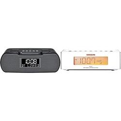 Sangean RCR-20 FM-RDS (RBDS) AM / Bluetooth / Aux-in / USB Phone Charging Digital Tuning Clock Radio with Battery Backup, Black, 13.8X 13.1x 4.9 & RCR-5 Digital AM/FM Alarm Clock Radio