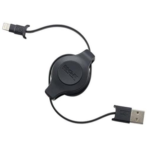 EDG - Apple MFI Certified Retractable Lightning Cable | Charge and Sync Lightning to USB - 3.5 Feet (Black)