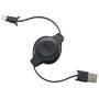 EDG - Apple MFI Certified Retractable Lightning Cable | Charge and Sync Lightning to USB - 3.5 Feet (Black)