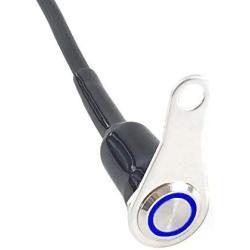 Universal Stainless Steel LED Motorcycle Switch ON-Off Handlebar Adjustable Mount Waterproof Switches Button DC12V Fog Light Cycling retail (Color : A-Blue- Latching Action))