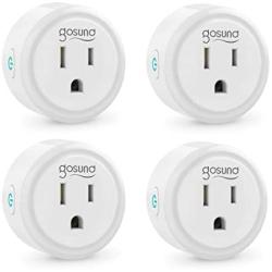 Smart Plug Works with Alexa and Google Home, Gosund WiFi Outlet Mini Socket Remote Control with Timer Function, Only Supports 2.4GHz Network, No Hub Required, ETL FCC Listed(4 Pack)