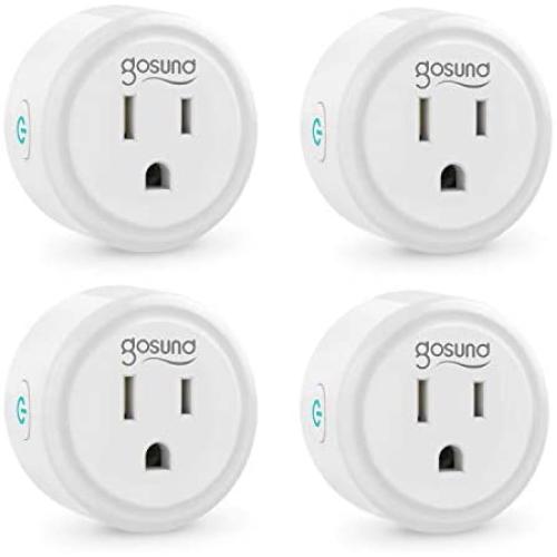 Smart Plug Works with Alexa and Google Home, Gosund WiFi Outlet Mini Socket Remote Control with Timer Function, Only Supports 2.4GHz Network, No Hub Required, ETL FCC Listed(4 Pack)