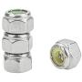 Powlankou 60 Pieces 1/4''-20 Nylon Insert Hex Lock Nuts, 304 Stainless Steel