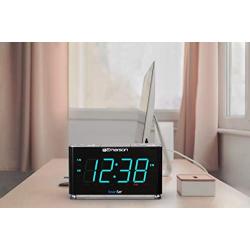 Emerson SmartSet Alarm Clock Radio with Bluetooth Speaker, Charging Station/Phone Chargers with USB port for iPhone/iPad/iPod/Android and Tablets, ER100301