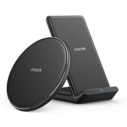Anker Wireless Chargers Bundle, PowerWave Pad & Stand Upgraded, Qi-Certified, Fast Charging iPhone SE, 11, 11 Pro, 11 Pro Max, Xs Max, XR, XS, X, 8, Galaxy S20 S10 S9, Note 10 Note 9 (No AC Adapter) Anker Wireless Chargers Bundle, PowerWave Pad & Stand Upgraded, Qi-Certified, Fast Charging iPhone SE, 11, 11 Pro, 11 Pro Max, Xs Max, XR, XS, X, 8, Galaxy S20 S10 S9, Note 10 Note 9 (No AC Adapter)