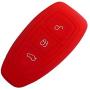BAR Autotech Silicone Rubber Shell Case Keyless Entry Car Remote Key Fob Cover fit for Ford Focus 3 Escape Fiesta ST Titanium Mondeo Ecosport Kuga MK3 3 Buttons (1 Pair) (Red)