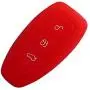 BAR Autotech Silicone Rubber Shell Case Keyless Entry Car Remote Key Fob Cover fit for Ford Focus 3 Escape Fiesta ST Titanium Mondeo Ecosport Kuga MK3 3 Buttons (1 Pair) (Red)
