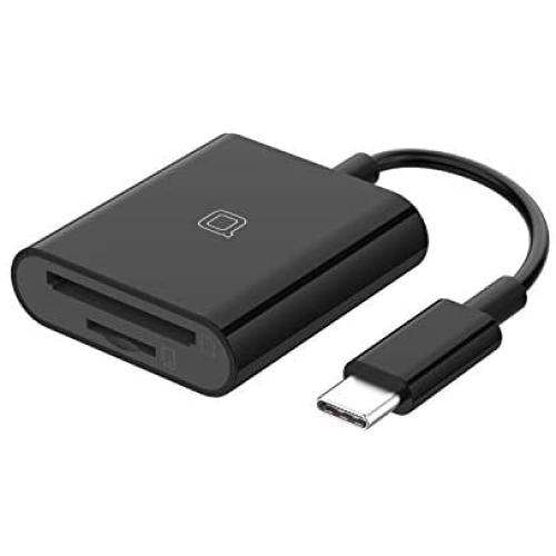 nonda USB C to SD Card Reader, SD/MicroSD to USB C Card Reader Adapter [Thunderbolt 3] Compatible with iPad Pro 2020, MacBook Pro 2019, MacBook Air 2020, Galaxy S10/S9, Surface Book 2 and More, Black