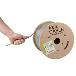 trueCABLE Cat6 Riser (CMR), 500ft, Gray, 23AWG 4 Pair Solid Bare Copper, 550MHz, ETL Listed, Unshielded Twisted Pair (UTP), Bulk Ethernet Cable