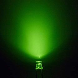 Chanzon 100 pcs 3mm Green LED Diode Lights (Clear Flat Transparent DC 3V 20mA) Bright Lighting Bulb Lamps Electronics Components Indicator Light Emitting Diodes