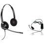 Plantronics HW520 Headset Bundle Mono Noise-Canceling and Inteli Cord, Compatible with Yealink, Polycom, Mitel, Cisco, Nortel, Shoretel Phones (HW520 Stereo Headset Bundle)