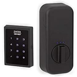EMTEK Empowered Motorized Touchscreen Keypad Smart Deadbolt Connected by August Smart Kit - Choice of 4 Finishes - EMP1101US19 - Flat Black (US19)