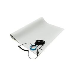 Bertech - 1059-2x3GKT -1059 ESD Mat Kit (Made in USA), 2 Feet Wide x 3 Feet Long x 0.094 Inches Thick, Gray, Includes a Wrist Strap and Grounding Cord, RoHS and REACH Compliant