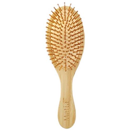 Matia Hair Brush Natural Wooden Bamboo Pins Hairbrush, Eco-Friendly, Detangles Hair, Anti-breakage, Massages Scalp Matia Hair Brush Natural Wooden Bamboo Pins Hairbrush, Eco-Friendly, Detangles Hair, Anti-breakage, Massages Scalp