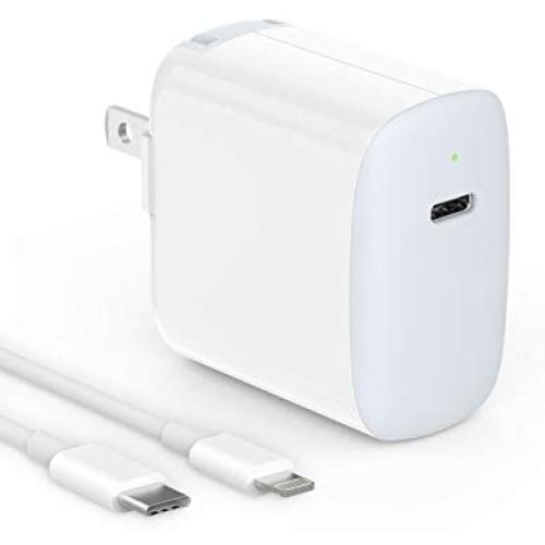 30W Fast Charger Compatible with iPad Pro 12.9 Gen 1/2 2015 2017, Pro 10.5, 8/7, Air 3, Mini 5, 12/12 Mini/12 Pro/12 Pro Max/11/11 Pro Max/XR/Xs/X, Foldable Plug, 6.6ft 3A Cable