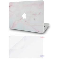 LuvCase 2in1 Laptop Case Compatible with MacBook Pro 13'' (2016-2021) with Touch Bar A2338 M1/A2251/A2289/A2159/A1989/A1706/A1708 Rubberized Plastic Hard Shell Cover with Screen Protector (Pink Marble)