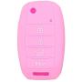 SEGADEN Silicone Cover Protector Case Holder Skin Jacket Compatible with KIA 4 Button Flip Remote Key Fob CV2154 Pink