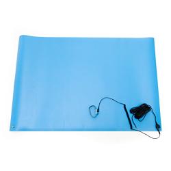 Bertech-3059 ESD Three Layer Vinyl Mat Kit (Made in USA), 2 Feet Wide x 6 Feet Long x 0.094 Inches Thick, Blue, Includes a Wrist Strap and Grounding Cord, RoHS and REACH Compliant